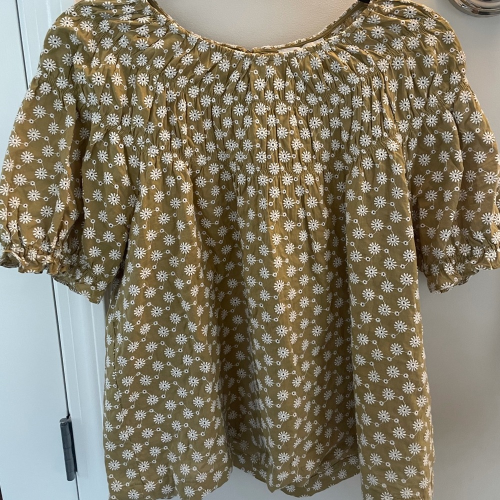 Embroidered eyelet Madewell top